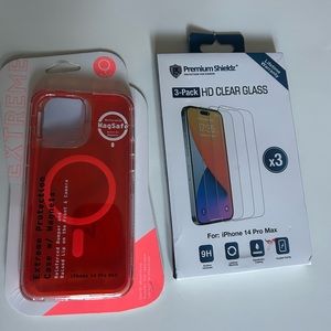 iPhone case and HD cover glass